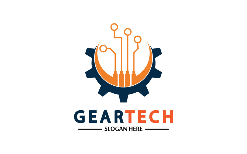 Gear Tech icon vector logo v35 Logo Template