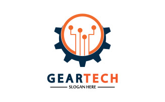 Gear Tech icon vector logo v36
