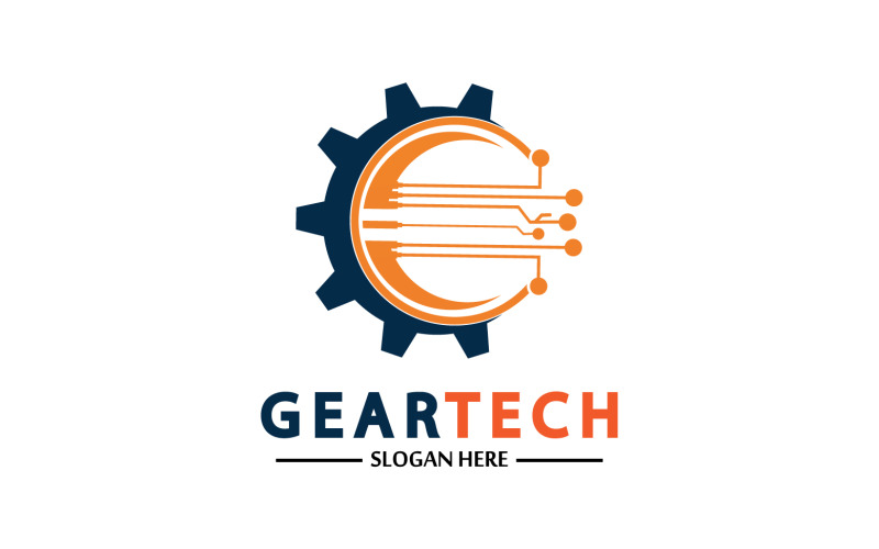 Gear Tech icon vector logo v37 Logo Template