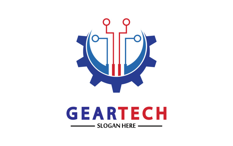 Gear Tech icon vector logo v40 Logo Template