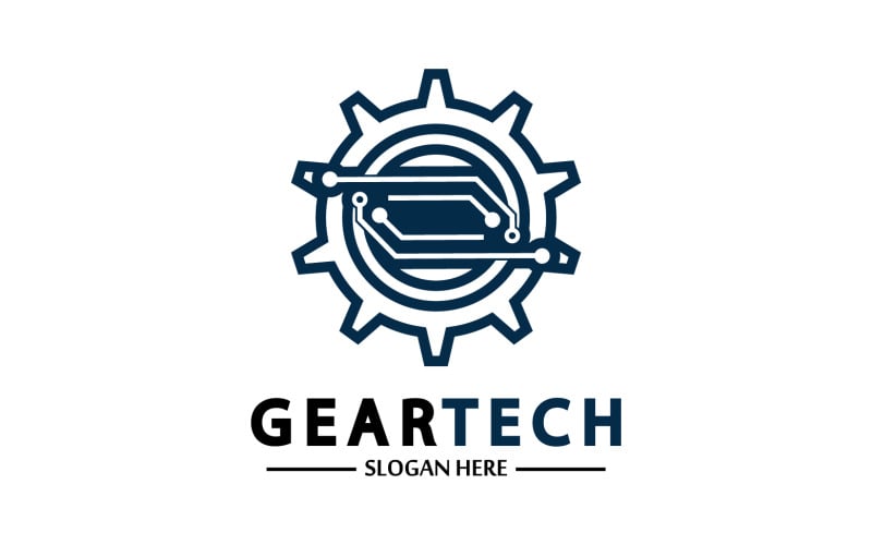 Gear Tech icon vector logo v43 Logo Template
