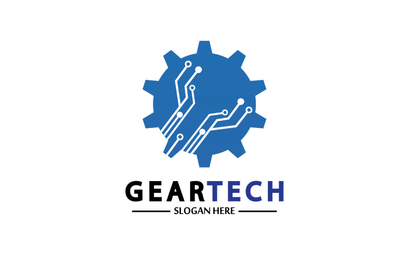 Gear Tech icon vector logo v44 Logo Template
