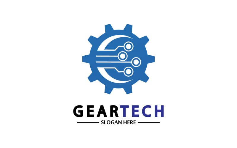 Gear Tech icon vector logo v45 Logo Template