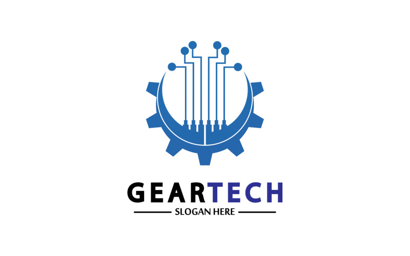 Gear Tech icon vector logo v46 Logo Template
