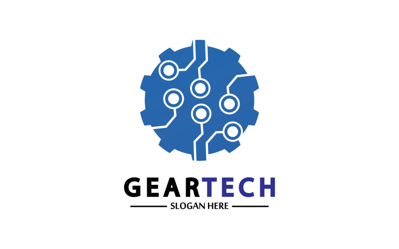 Gear Tech icon vector logo v47 Logo Template