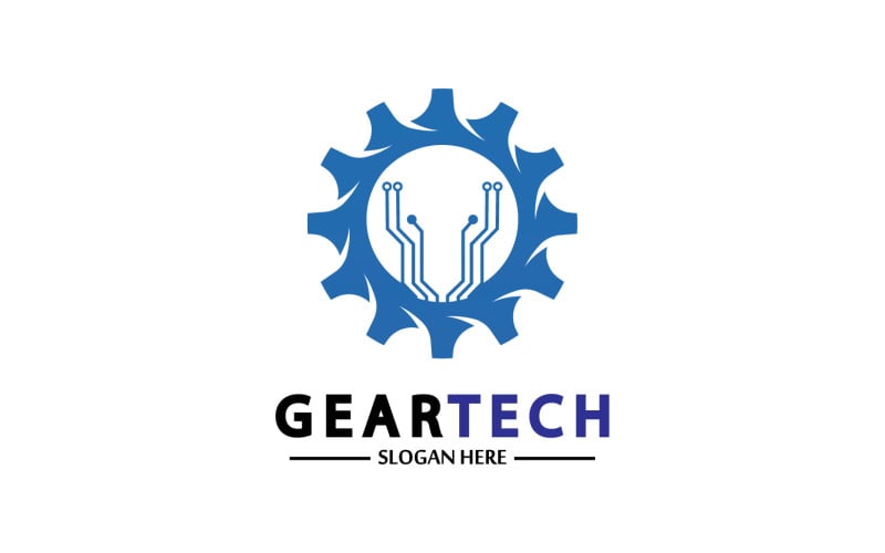 Gear Tech icon vector logo v48 Logo Template