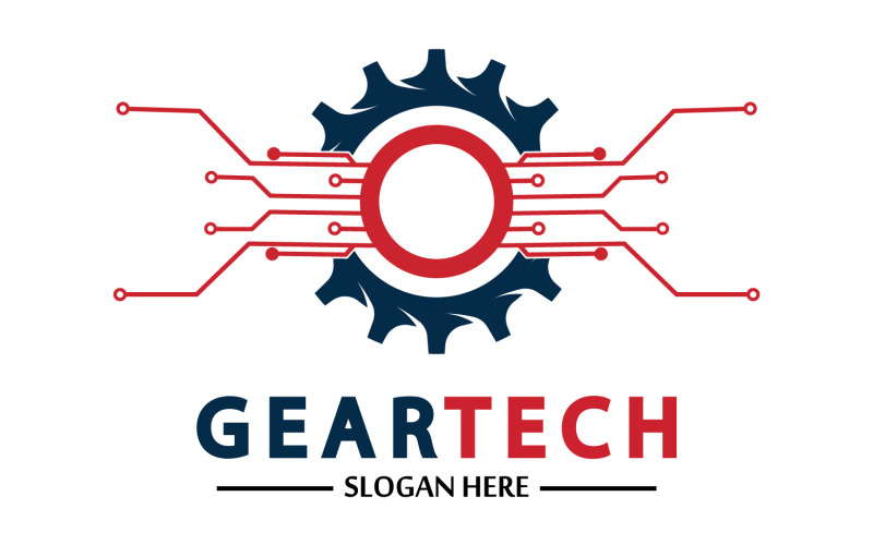Gear Tech icon vector logo v49 Logo Template