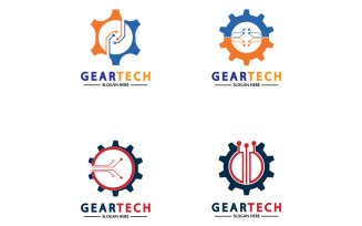 Gear Tech icon vector logo v51