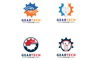 Gear Tech icon vector logo v52