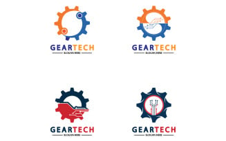 Gear Tech icon vector logo v53