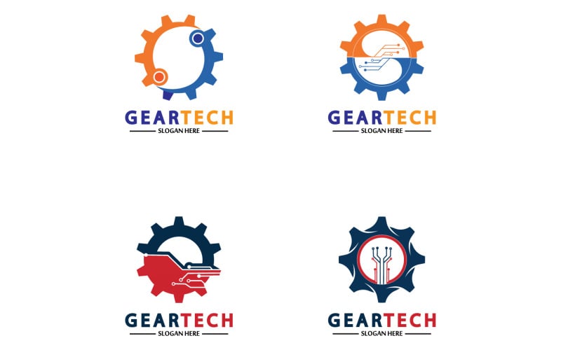 Gear Tech icon vector logo v53 Logo Template