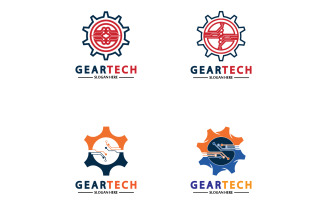Gear Tech icon vector logo v55