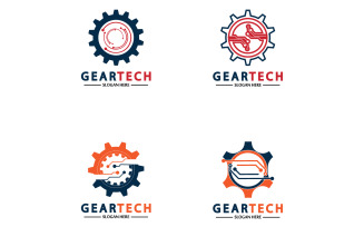 Gear Tech icon vector logo v56