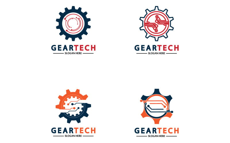 Gear Tech icon vector logo v56 Logo Template