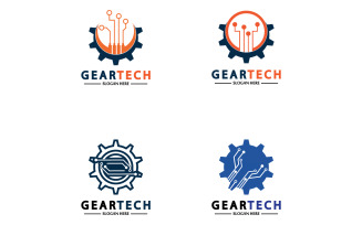 Gear Tech icon vector logo v57