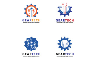 Gear Tech icon vector logo v59