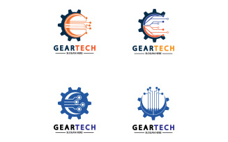 Gear Tech icon vector logo v60