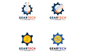 Gear Tech icon vector logo v61