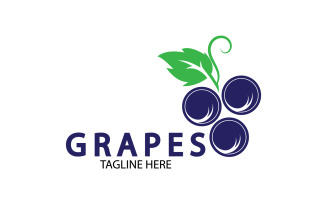 Grape fruits fresh icon logo v11