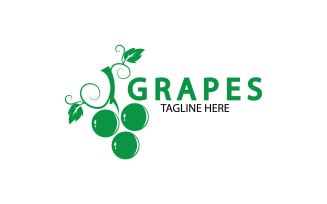 Grape fruits fresh icon logo v12