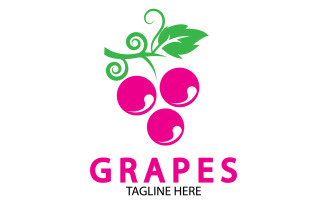 Grape fruits fresh icon logo v15