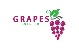 Grape fruits fresh icon logo v17