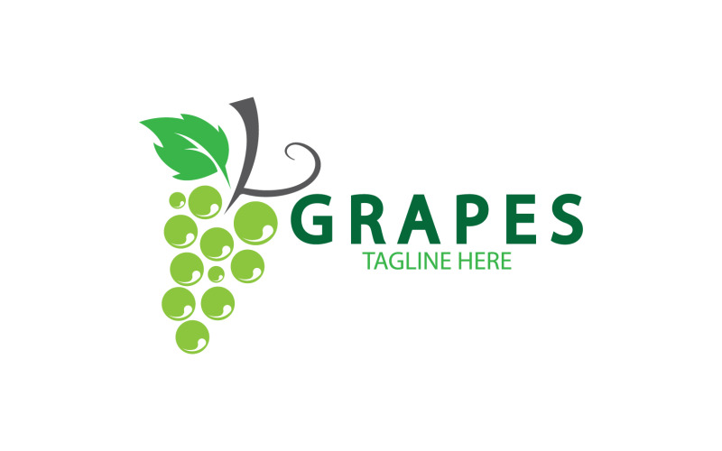 Grape fruits fresh icon logo v18 Logo Template