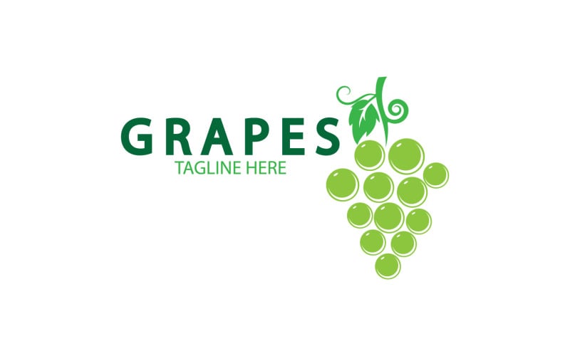 Grape fruits fresh icon logo v19 Logo Template