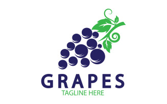 Grape fruits fresh icon logo v22