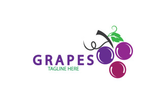 Grape fruits fresh icon logo v26