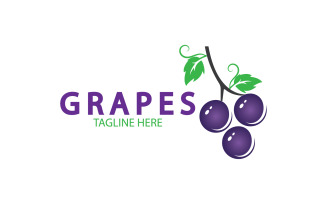 Grape fruits fresh icon logo v28