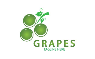 Grape fruits fresh icon logo v29