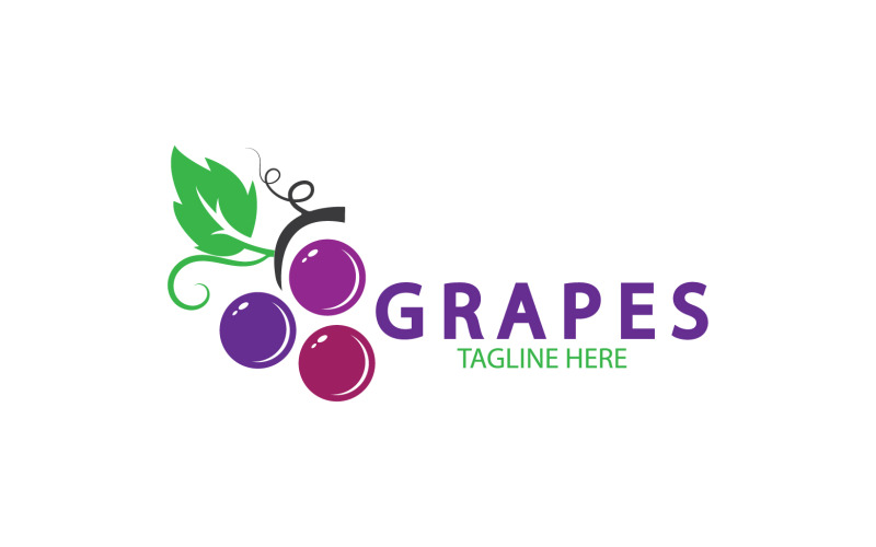 Grape fruits fresh icon logo v30 Logo Template