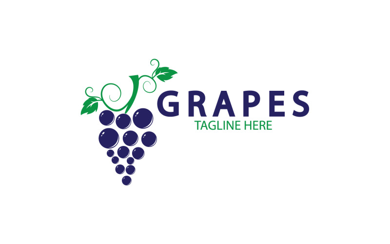 Grape fruits fresh icon logo v38 Logo Template