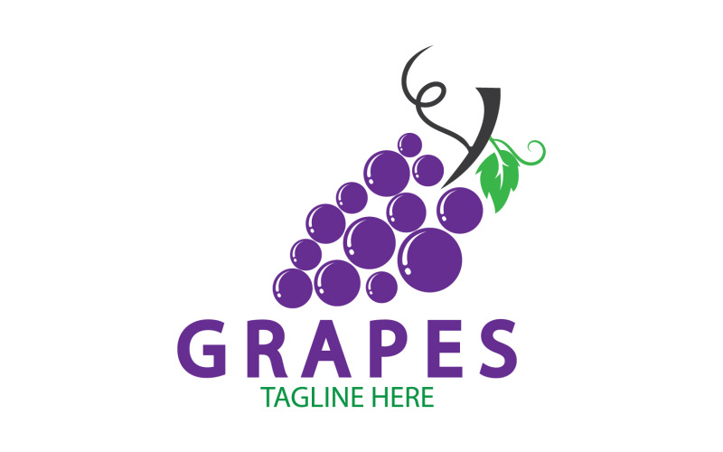 Grape fruits fresh icon logo v39 Logo Template
