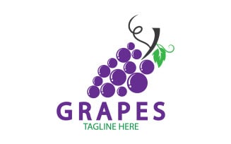 Grape fruits fresh icon logo v39