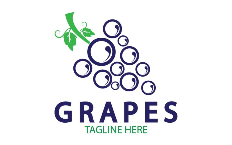 Grape fruits fresh icon logo v40 Logo Template
