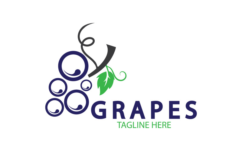Grape fruits fresh icon logo v41 Logo Template