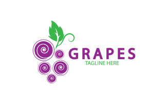 Grape fruits fresh icon logo v43