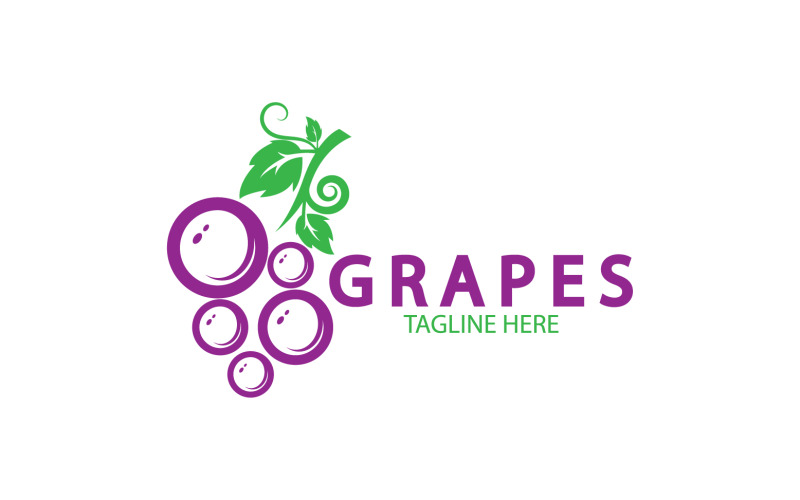 Grape fruits fresh icon logo v44 Logo Template