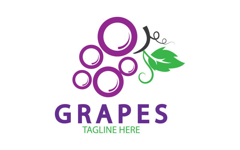 Grape fruits fresh icon logo v46 Logo Template