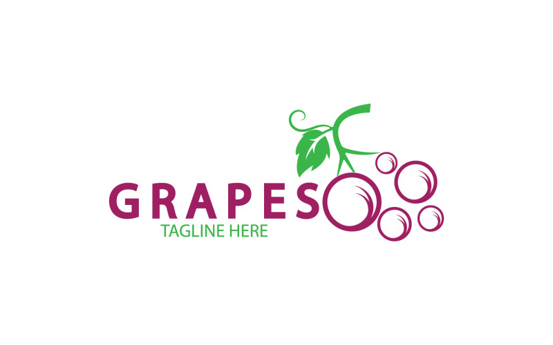 Grape fruits fresh icon logo v47 Logo Template