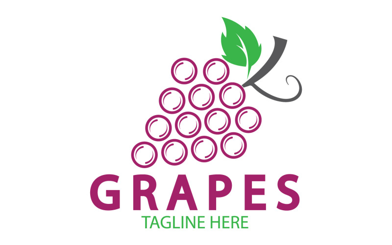 Grape fruits fresh icon logo v49 Logo Template