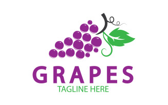 Grape fruits fresh icon logo v4