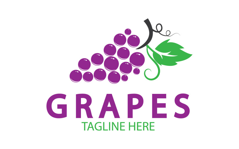 Grape fruits fresh icon logo v4 Logo Template