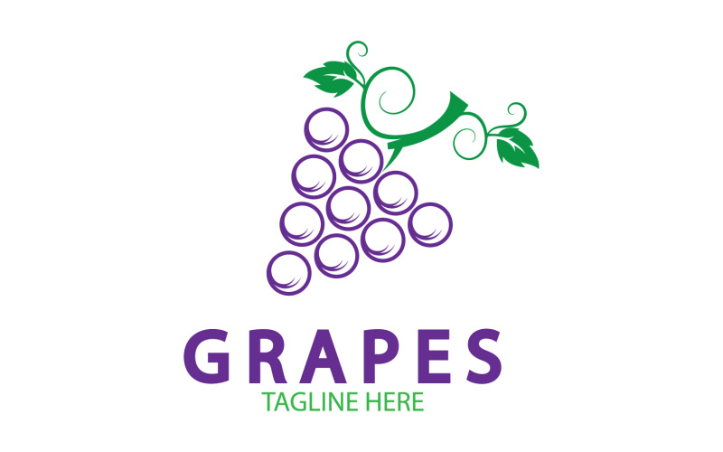 Grape fruits fresh icon logo v50 Logo Template