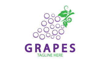 Grape fruits fresh icon logo v51