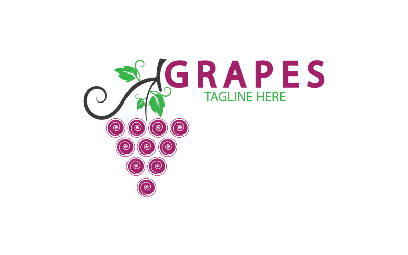 Grape fruits fresh icon logo v52 Logo Template