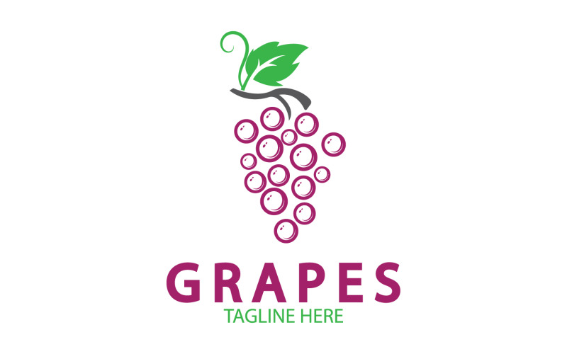 Grape fruits fresh icon logo v53 Logo Template