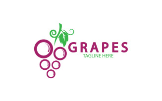 Grape fruits fresh icon logo v54